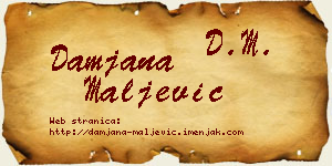 Damjana Maljević vizit kartica